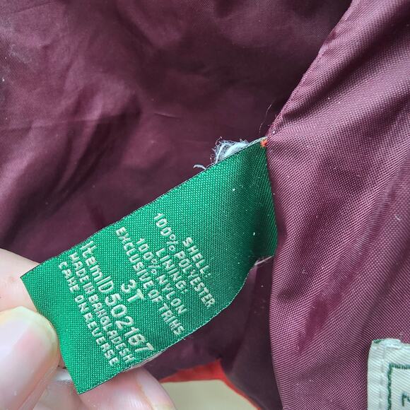 L.L. Bean Windbreaker Hooded Full Zip Jacket Outdoor Hiking Gorpcore Red Gray 3T - Picture 10 of 11